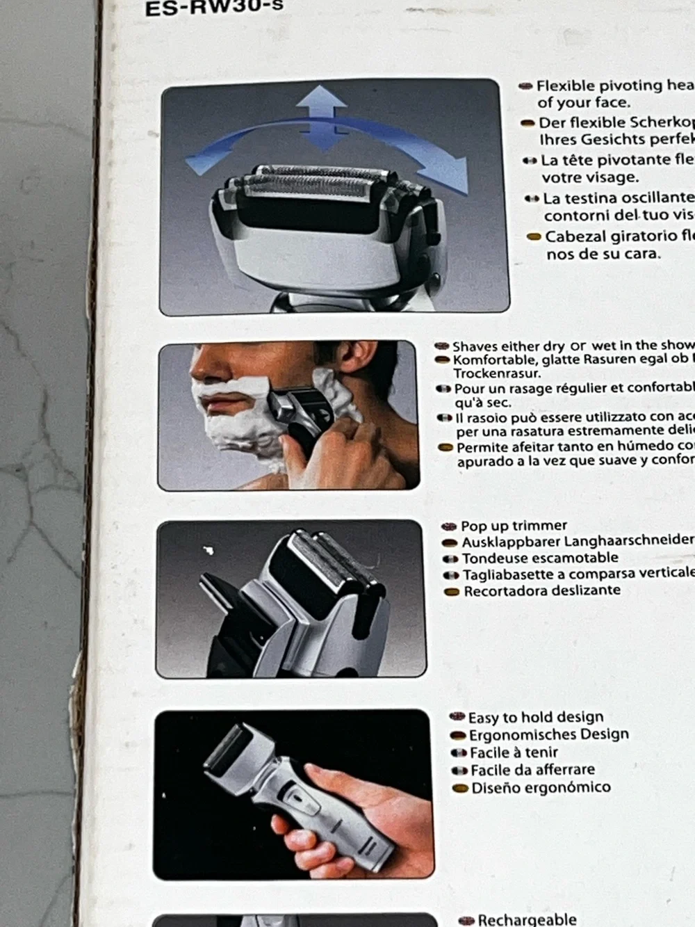 Panasonic Twin 2 Blade Wet/Dry Recharge ES-RW30-S European Market or Traveling